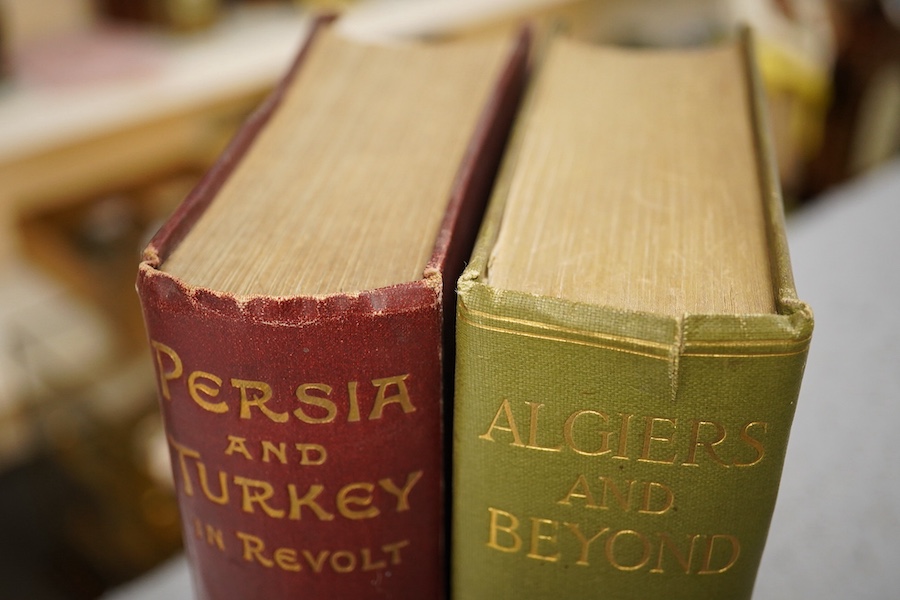 Fraser, David - Persia and Turkey in Revolt, 1st edition, 8vo, original dark red cloth, 4pp. adverts, xii, 440pp., half-title, folding map, 108 photo illustrations on 50 plates, William Blackwood and Sons, Edinburgh and